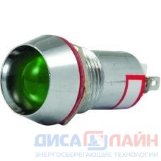 Индикаторная светодиодная лампа AR-AD22C-14T 6...220 В АС/DC зелёный